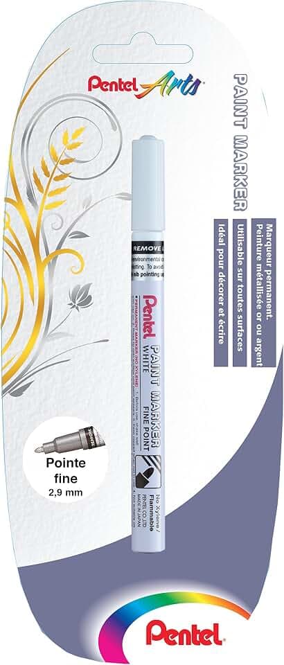 Pentel MSP10x1 W Permanentmarker, feine Spitze, Weiß