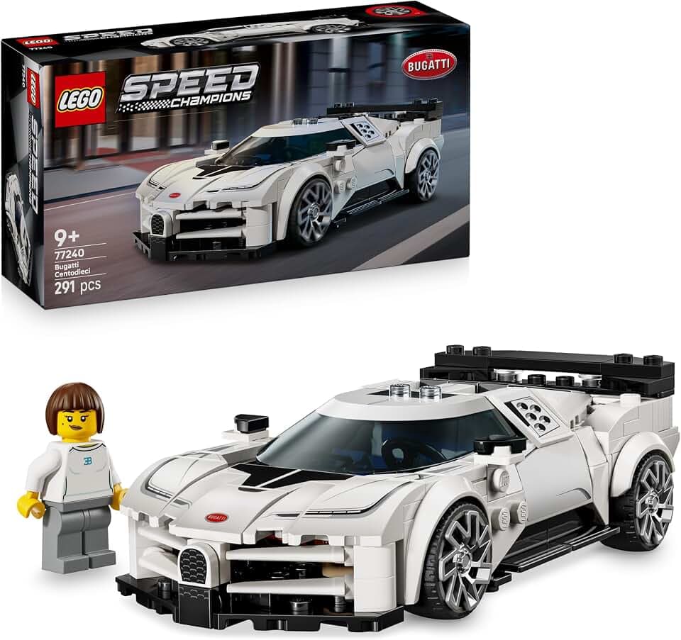 LEGO Speed Champions Bugatti Centodieci Hypersportwagen - Rennauto zum Bauen und Ausstellen - Fahrer Minifigur zum Sammeln - Geschenk für Jungen und Mädchen ab 9 Jahren und Erwachsene 77240