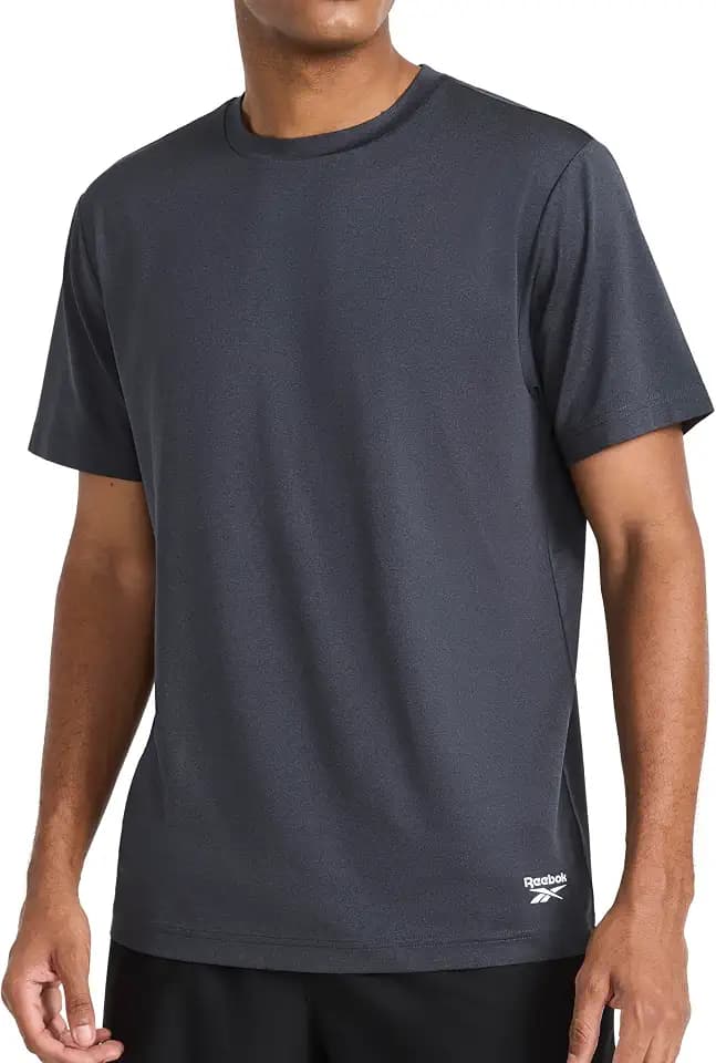 Reebok Men's Sonic Bolt Short Sleeve Crewneck T-Shirt, Standard Fit, Lightweight Cool Touch Jersey Fabric