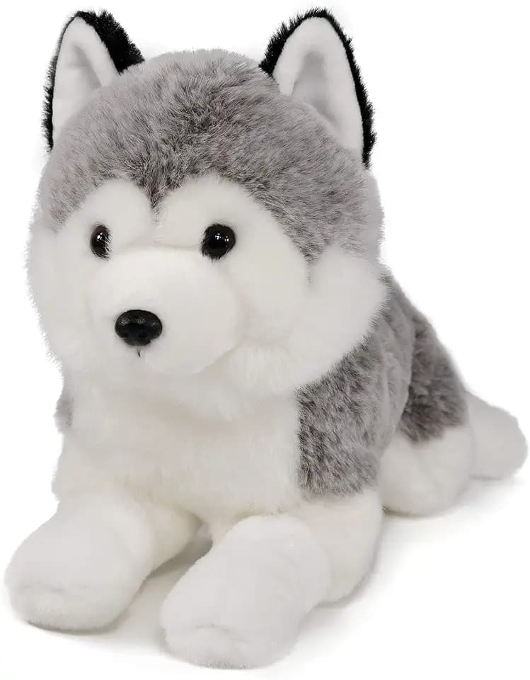 Lifelike Siberian Husky Stuffed Animal Plush Toy 13 Inches Length (Lying)