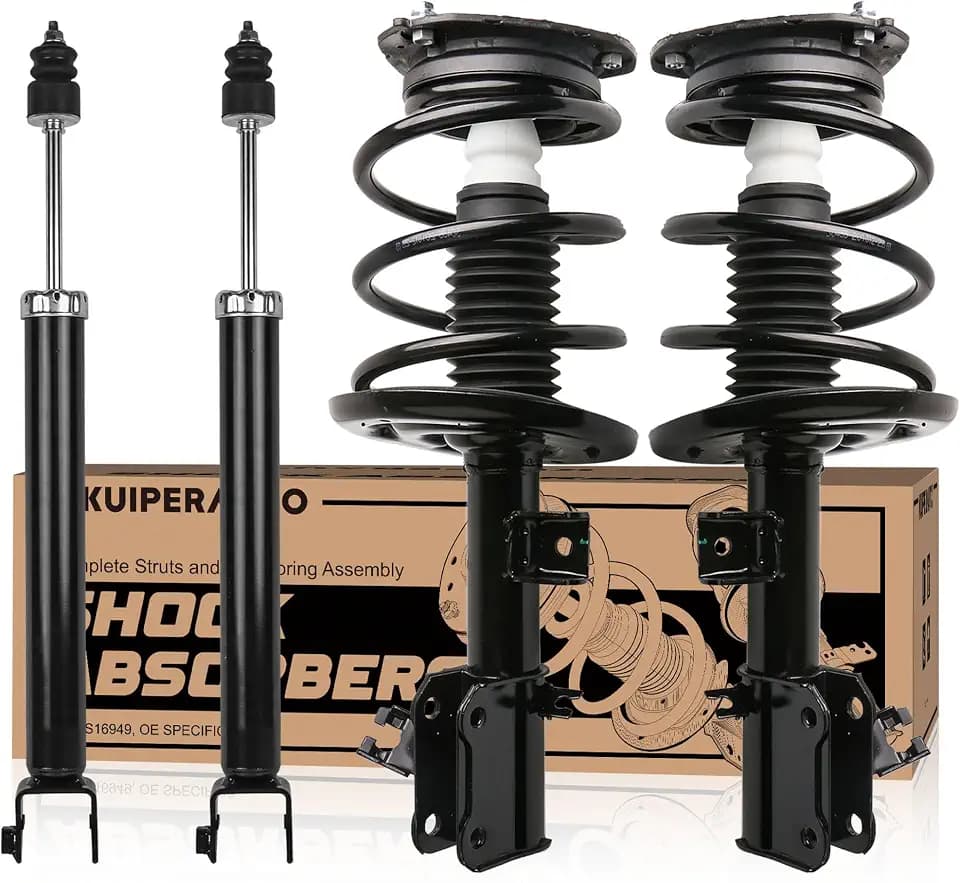 KUIPERAUTO Front + Rear Complete Struts Assembly 172392 172393 Compatible for 2007-2012 Nissan Altima Coupe/Sedan 2.5L Replacement Coil Spring Shock Absorber (Set of 4)