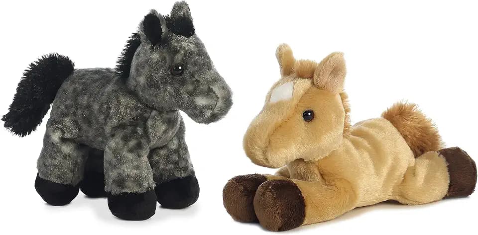 Aurora World Mini Flopsie Plush Horses | Prancer and Storm 8 Bundle