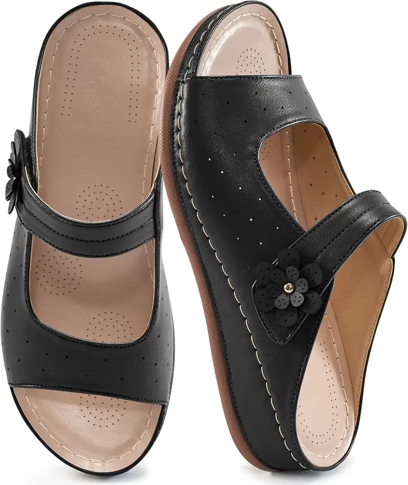 FUDYNMALC Womens Wedge Sandals Comfortable: Summer Dressy Platform Slides