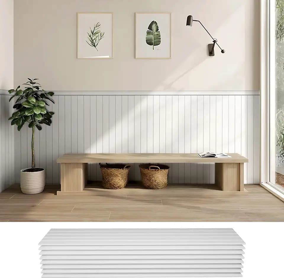 Wainscoting Panels, PS Board and Batten Wall Panel Kit(White)