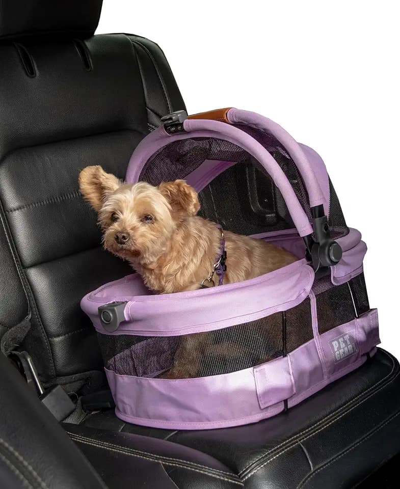 Pet Gear No-Zip View 360 Pet Carrier & Car Seat, Larkspur, 15"