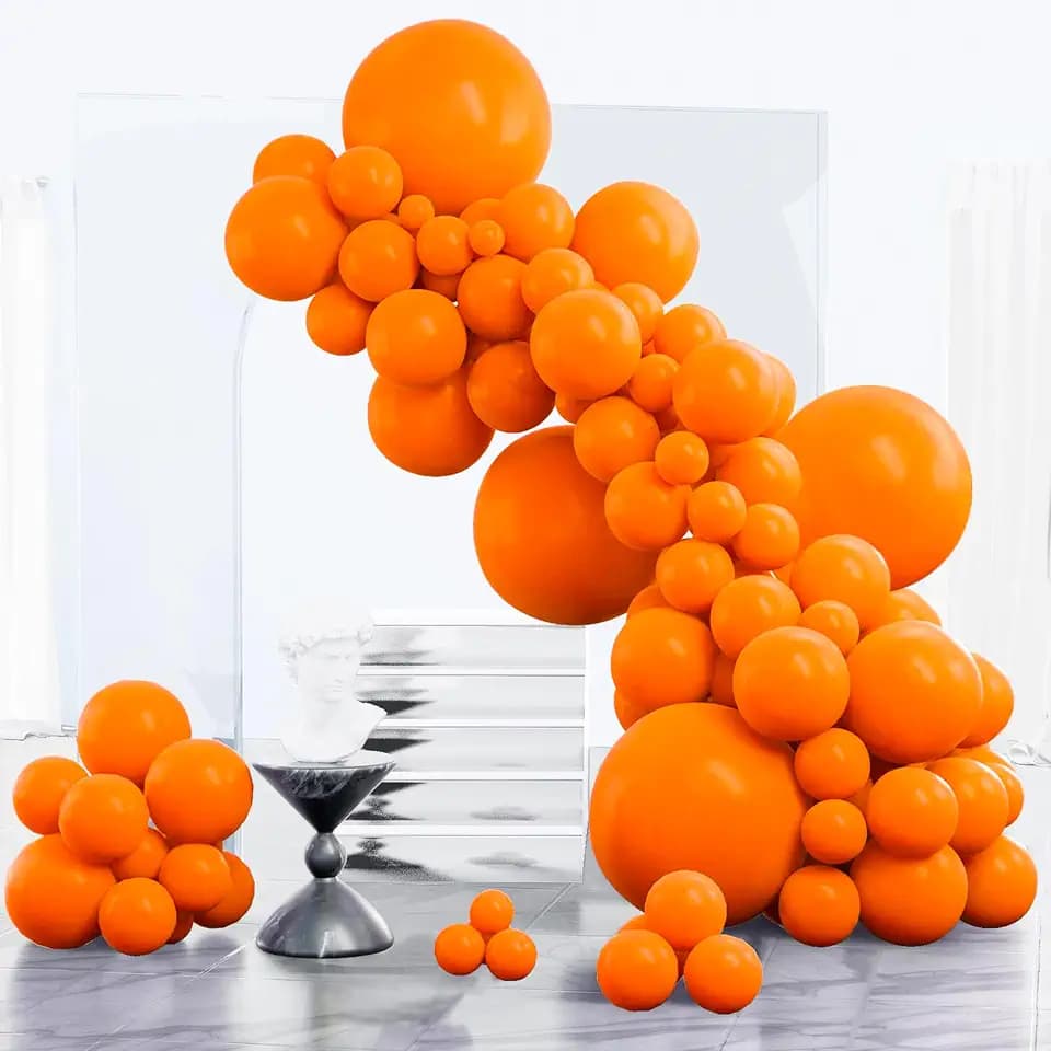 PartyWoo Orange Balloons 152pcs Fall Latex Helium Balloons Different Sizes