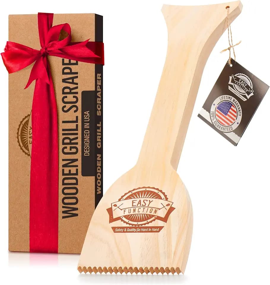 Wood Grill Scraper - Safe, Bristle-Free BBQ Cleaner