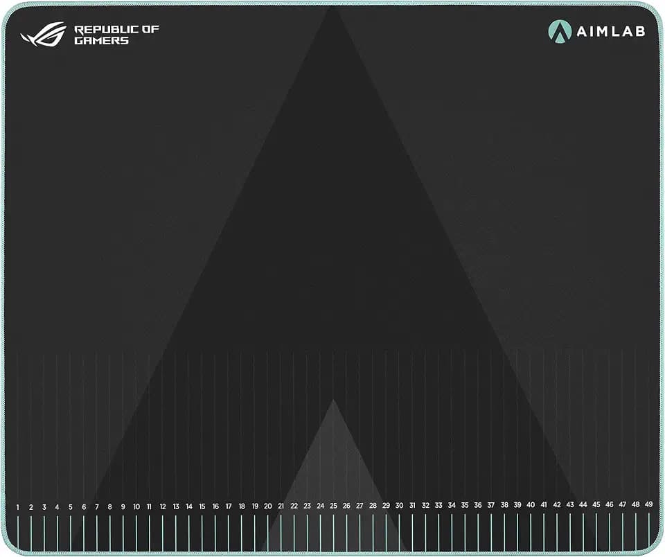 ASUS ROG Hone Ace Aim Lab Edition Gaming Mouse Pad – 19.9" x 16.5", Hybrid Cloth Surface, Aim Lab Training Markings, Water/Oil/Dust-Resistant, Extra-Soft Non-Slip Rubber Base - Black