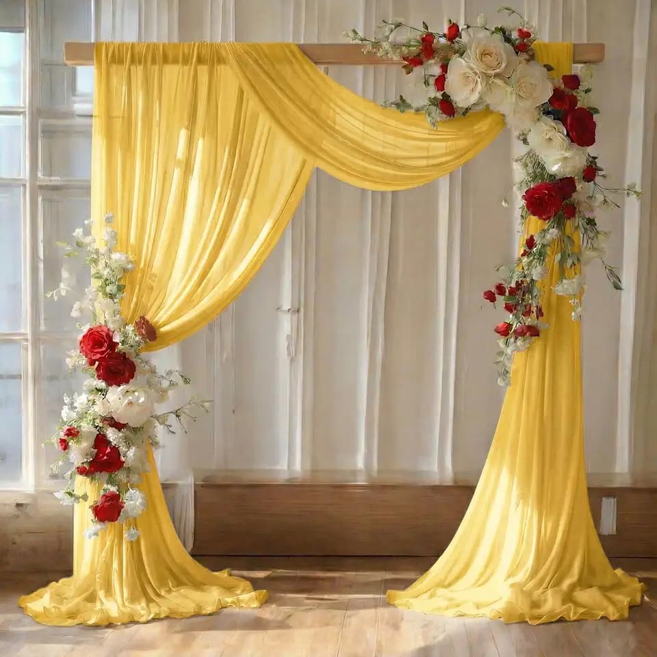 Pack of 1 Wedding Arch Drape Panel Fabric 30" x 50ft - Gold