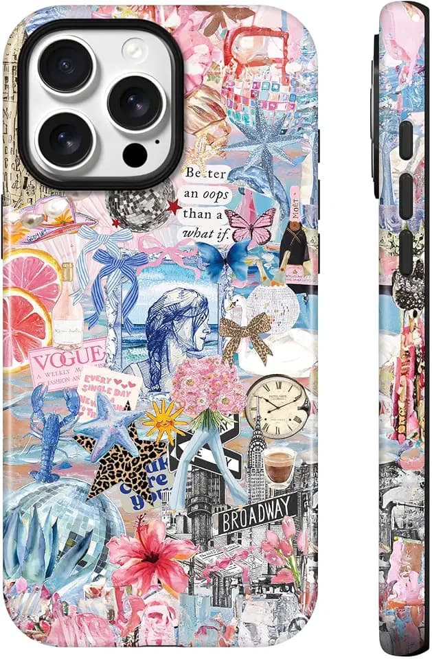 Lumen for iPhone 16 Pro Case, Compatible with Magsafe, Hard Shell Cover with Camera Protection for Girls Women - Abstract Leopard Bow Summer Watercolor Disco Coastal Preppy Collage Vogue Aesthetic