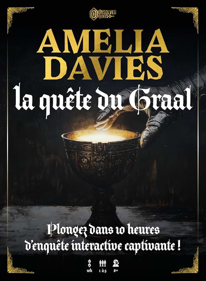 Blackrock Games Unsolved Enigmas Amelia Davies: Immersives Ermittlungsspiel | Die Suche nach Gral | Escape Game zu Hause | 1 bis 7 Spieler | Geheimnis & Rätsel | Kooperativ ab 10 Jahren – 10 Stunden