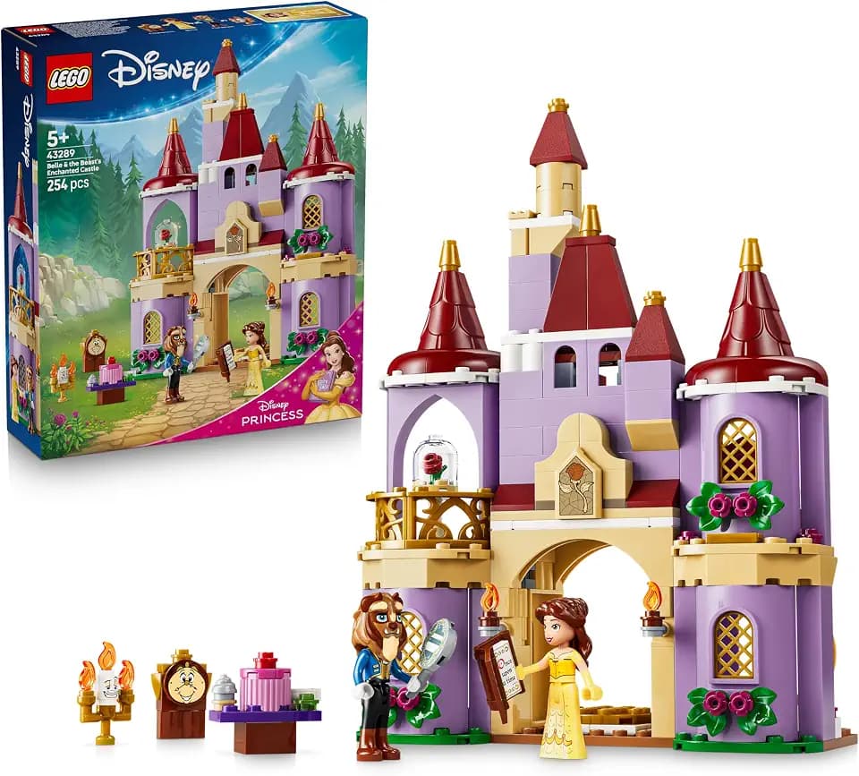 LEGO ǀ Disney Princess Das verzauberte Schloss von Belle und dem Biest - inkl. 2 Mini-Puppen und Lumière Figur - Geschenk für Mädchen ab 5 Jahren und Fans von Die Schöne und das Biest - 43289