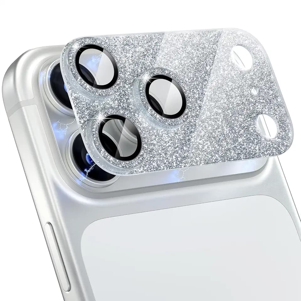 Choiche for iPhone 17 Pro Max Camera Lens Protector, Glitter-Silver