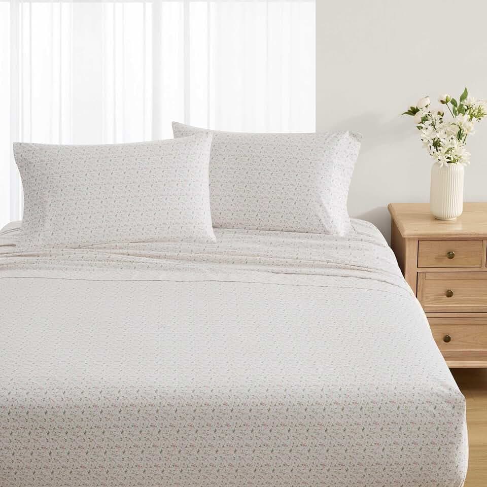 Laura Ashley - King Size Cotton Percale Pillowcase Set, 2 Pack