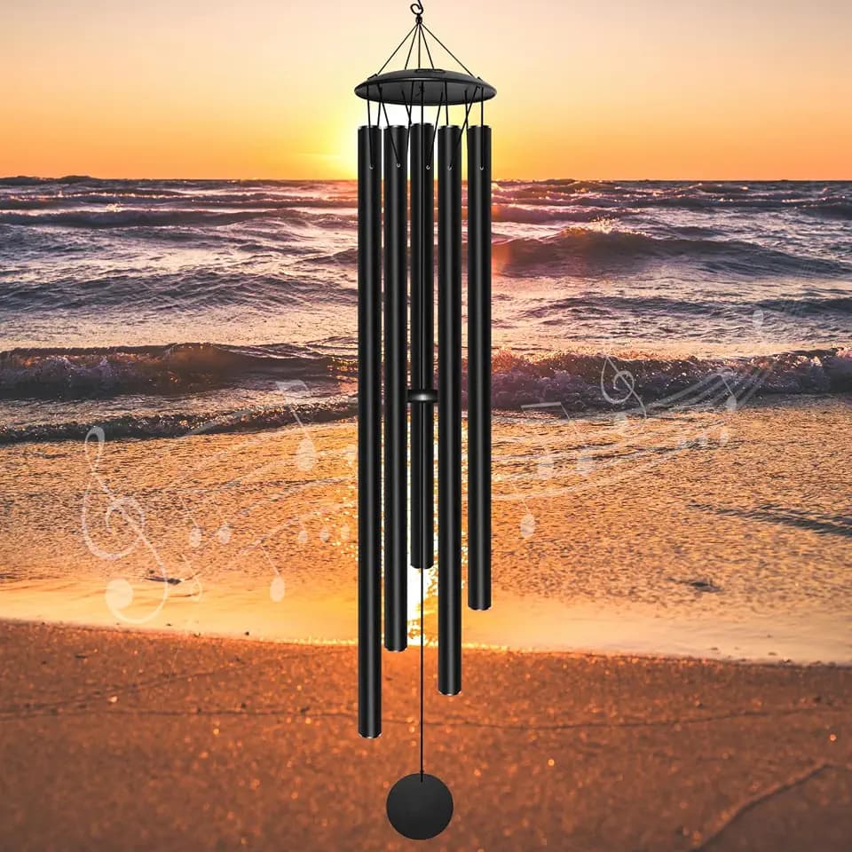 Großes Windspiel für draußen mit tiefem Klang, 165 cm, für Veranda, Garten, Terrasse, Balkon oder Gedenkraum, Gedenk- und Beileidsgeschenk zum Verlust eines geliebten Menschen
