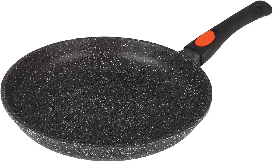 Kamberg – 0008020 – Pfanne 20 cm – Abnehmbarer Griff – Aluminiumguss – Beschichtung in Steinoptik – Für alle Herdarten, auch Induktion – PFOA‑frei, Grau