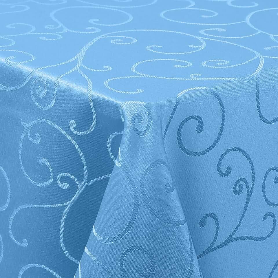 Homaxy Tischdecke Abwaschbar Jacquard Rechteckig 130x160cm, Blau