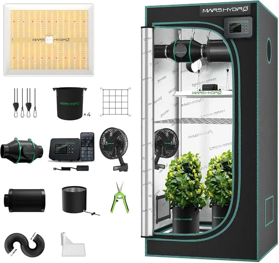 MARS HYDRO Smart Grow Tent Kit 2x2, TS1000 WiFi Control Grow Kit System
