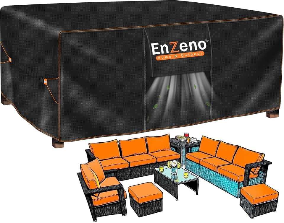 Enzeno Abdeckung Gartenmöbel Winterfest,Abdeckplane für Gartentisch Lounge