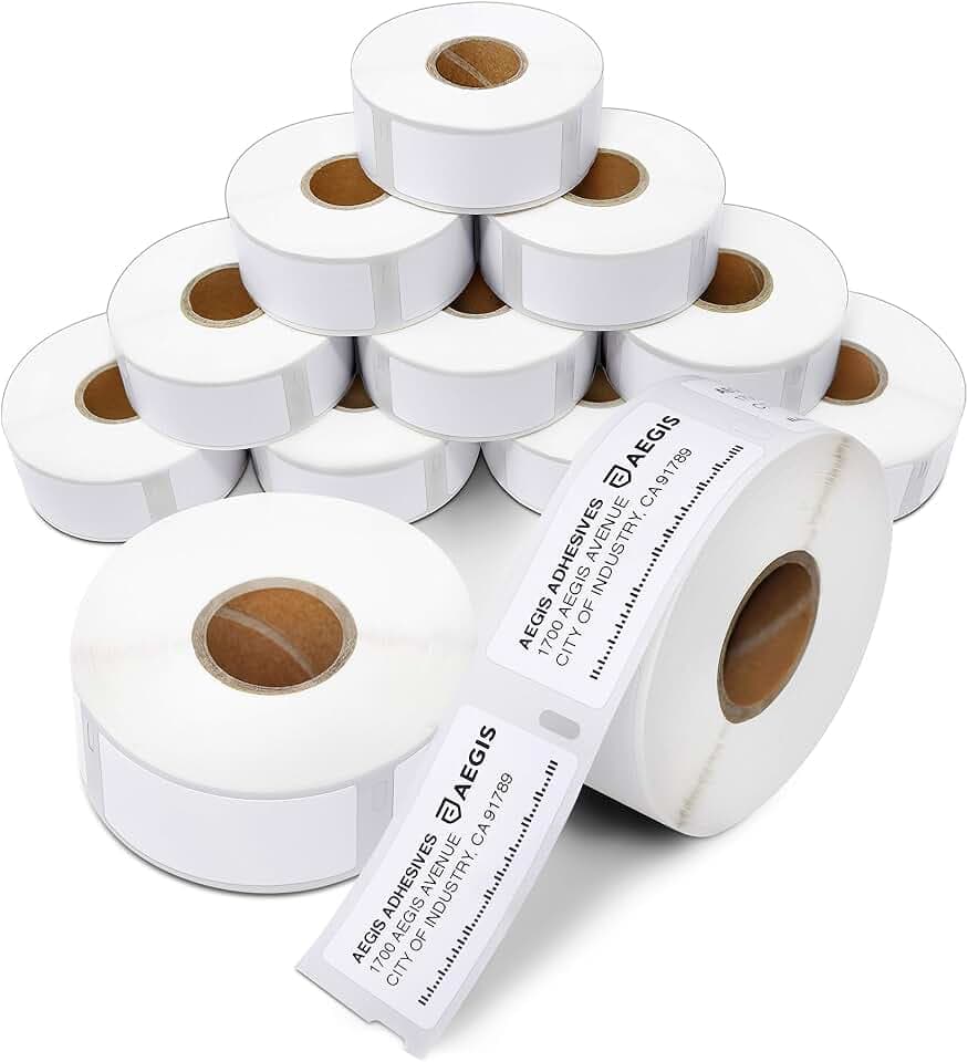 Replacement for DYMO 30336 (12 Rolls, 6000 Labels) 1" X 2 1/8"