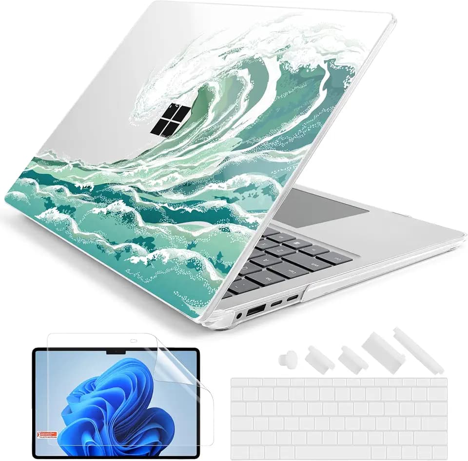 Batianda AstroGrid Case for Microsoft Surface Laptop 13.8 inch, Aqua Wave