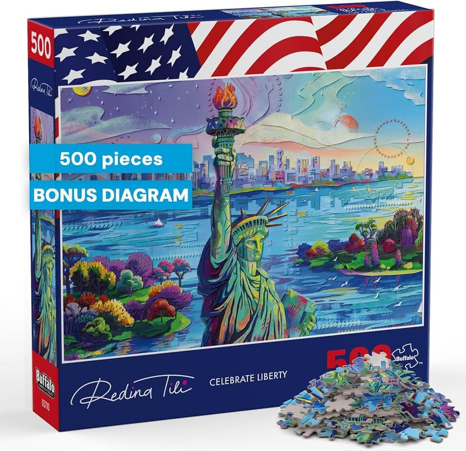 Buffalo Games Redina Tili, Celebrate Liberty, 500 Piece Adult Jigsaw Puzzle