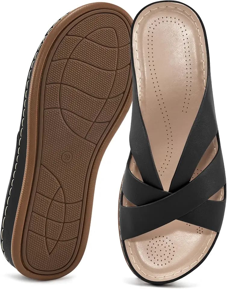 Alicegana Womens Sandals Wedge Shoes: Dressy Summer Low Platform Slides Comfortable Walking Beach Sandals for Women 2026