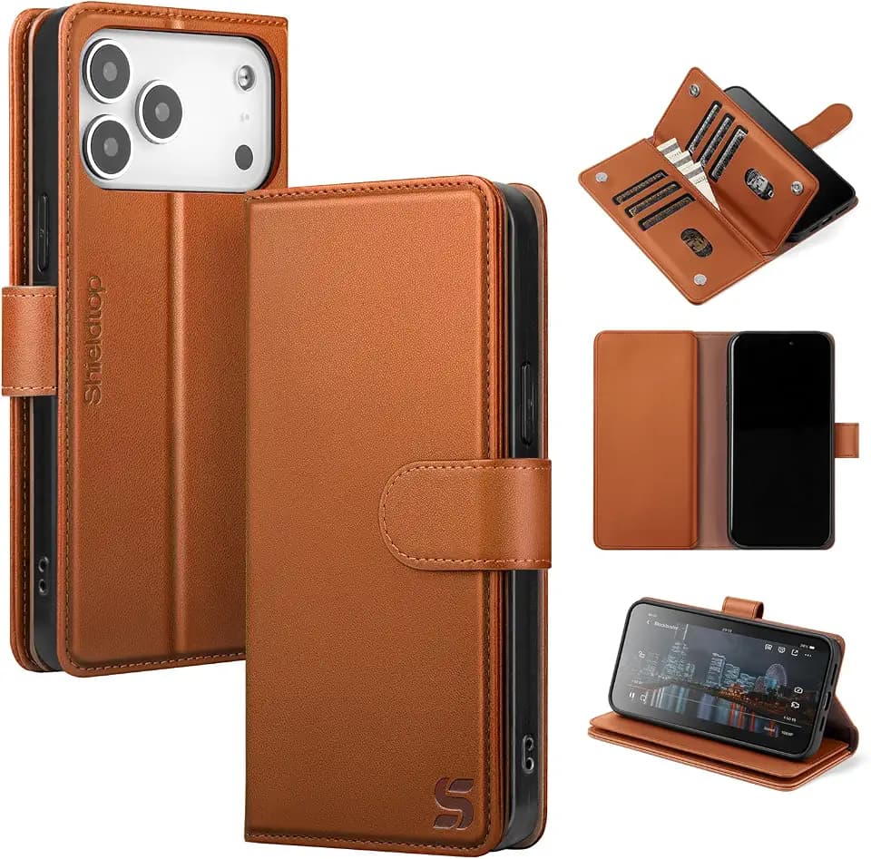 Shieldtop for iPhone 18 Pro Max / 17 Pro Max Phone Wallet Case,Light Brown