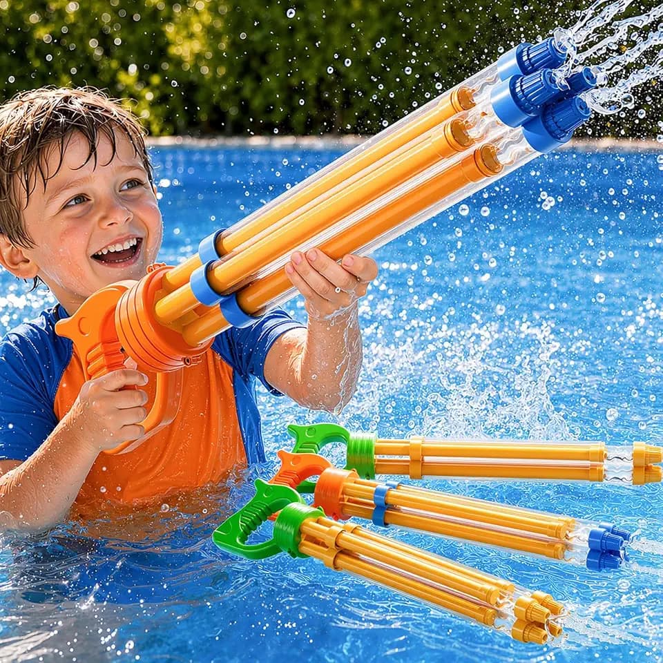 4 Pack Water Guns for Kids Adults, Summer Outdoor Water Toys Swimming Pool Game, Beach Water Game Fighting Play Pool Toys for Boys Girls Kids Ages 4-8, 8-12