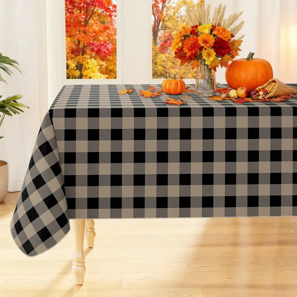 Smiry Picnic Table Cloth, Vinyl Tablecloths with Flannel Backing, 60"x120"