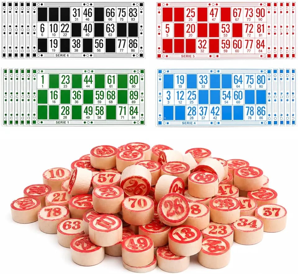 138 Stück Lotto Bingo Spiel Set, Tragbar Lotto Spiel Set
