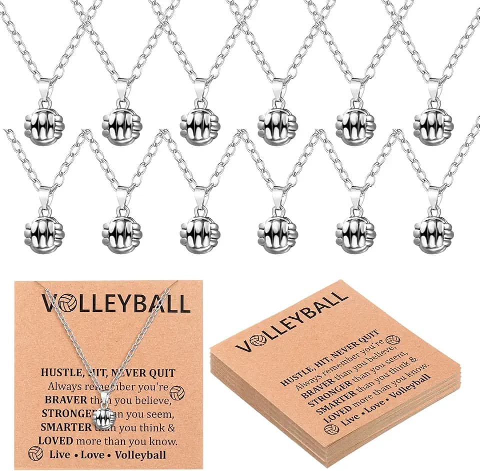 Tondiamo 12 Pcs 3D Sports Ball Necklaces, Team Gifts