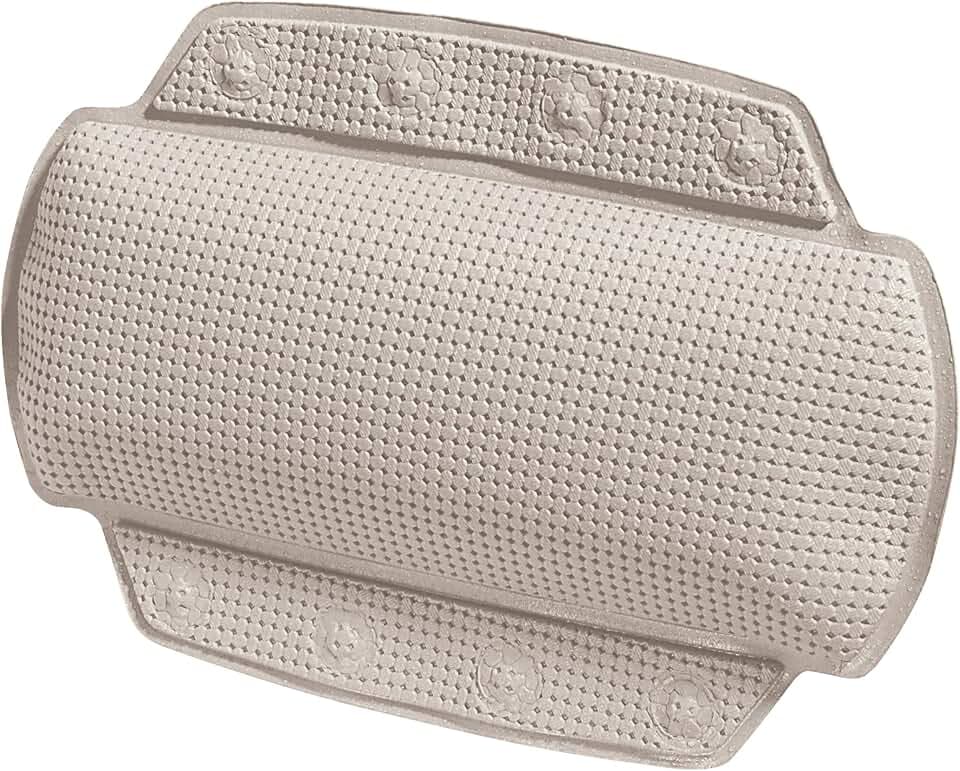 Spirella - Badewannenkissen Alaska Mit 8 Saugnäpfen Antibakteriell - Rutschhemmend Waschbar - Taupe - 23 x 32 cm