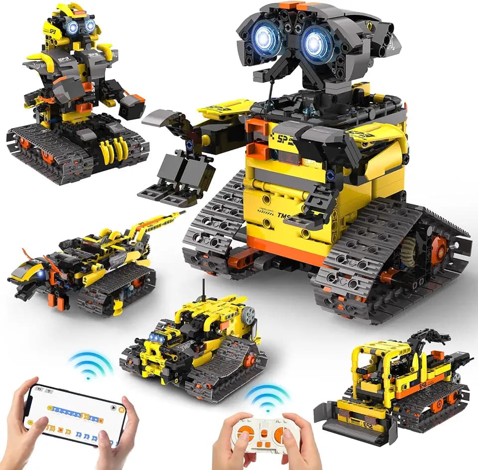 Technic Roboter Bauspielzeug Bausatz ab 8+, 5-IN-1 RC Roboter und Auto