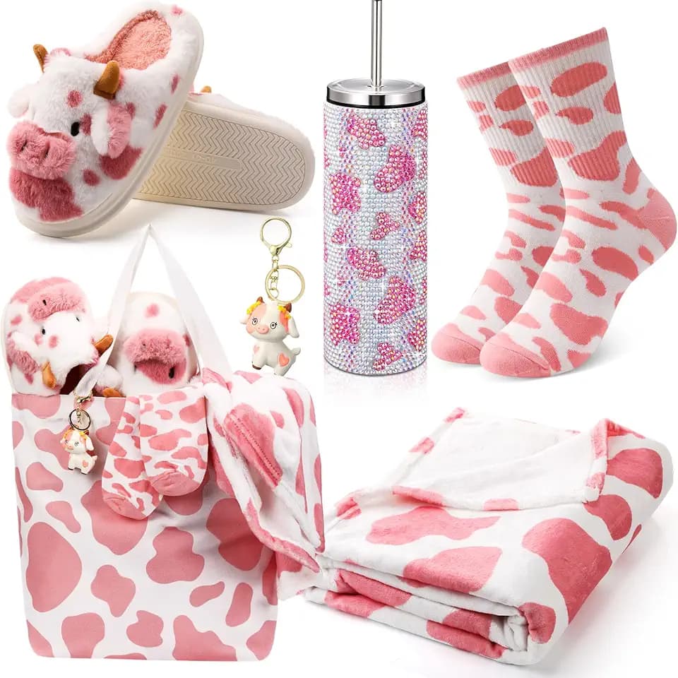 FillTouch 6 Pcs Cow Gifts for Women, Cow Lover Stuff, Pink