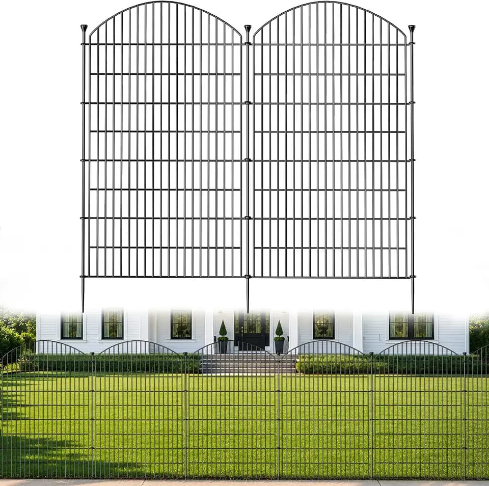 No Dig Garden Fence Panels, Dog Fence Outdoor for Yard, 12 Pack