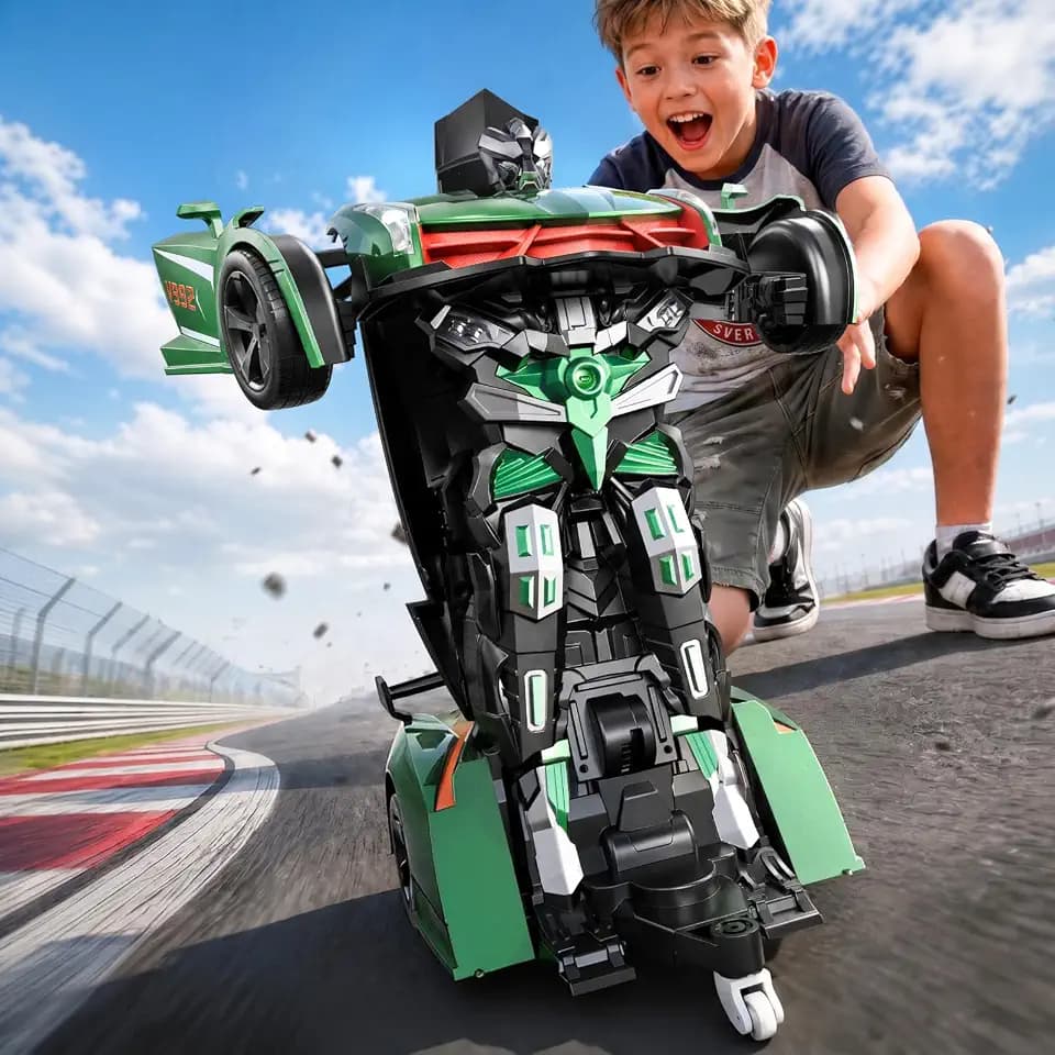 Veeniix V992 1:14 Scale 2-in-1 Transform RC Robot Car Toy, Green