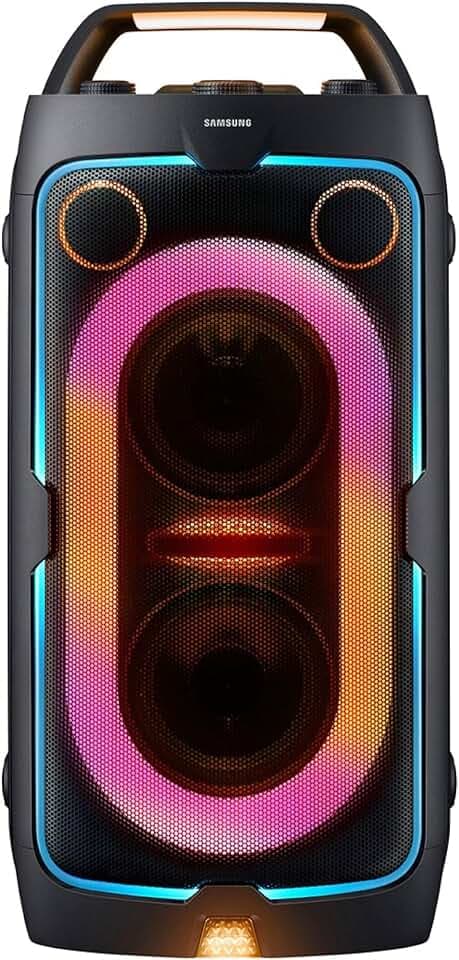 Samsung Sound Tower ST40F Portable Party Speaker w/Built-in Battery, Bluetooth Connectivity, Up to 12 Hours Battery Life, IPX4 Splash Resistant, Microphone & Guitar Inputs, Party Lights+
