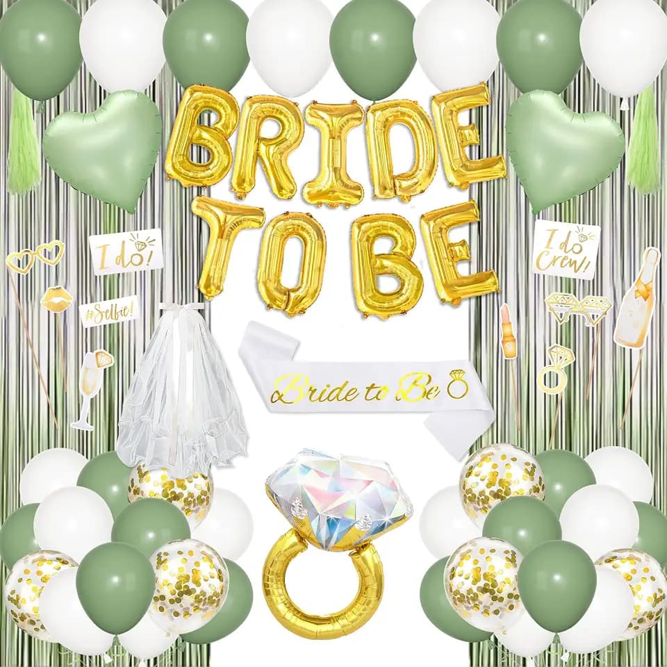 Amandir Sage Green Bachelorette Party Decorations Supplies