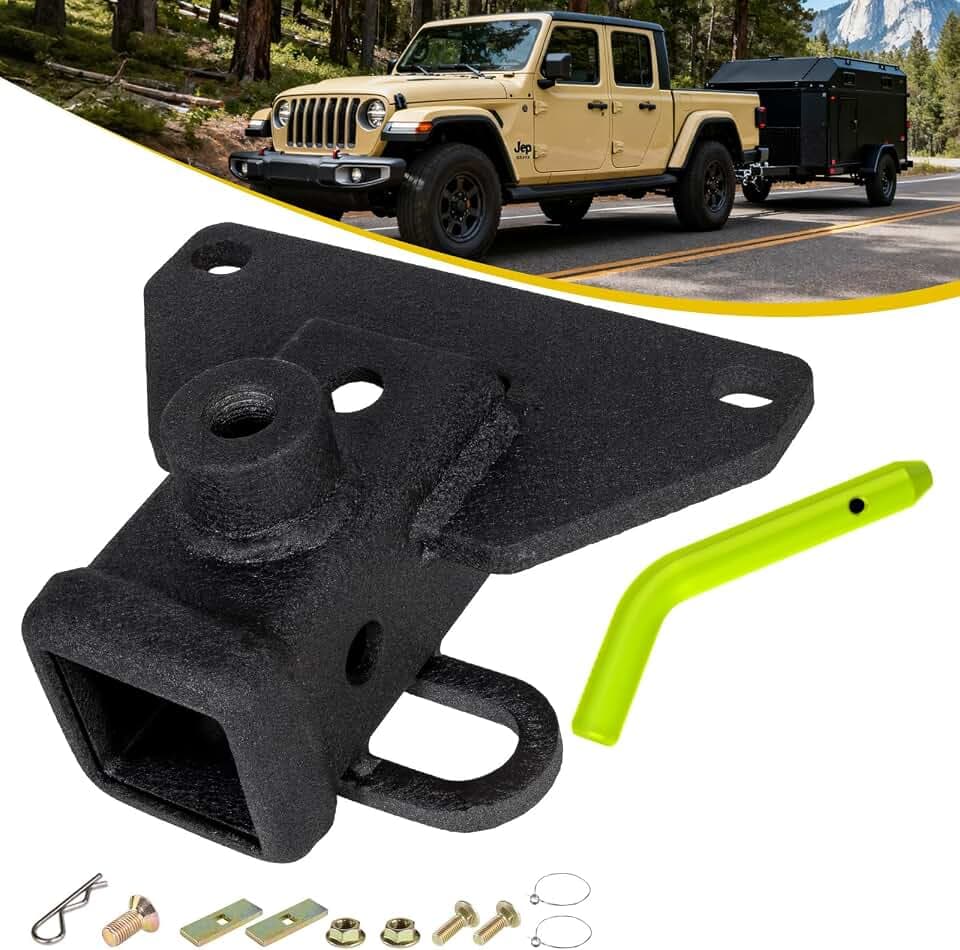 2" Class 3 Trailer Hitch Receiver for Jeep Gladiator 2020-2025 (Neon Green)