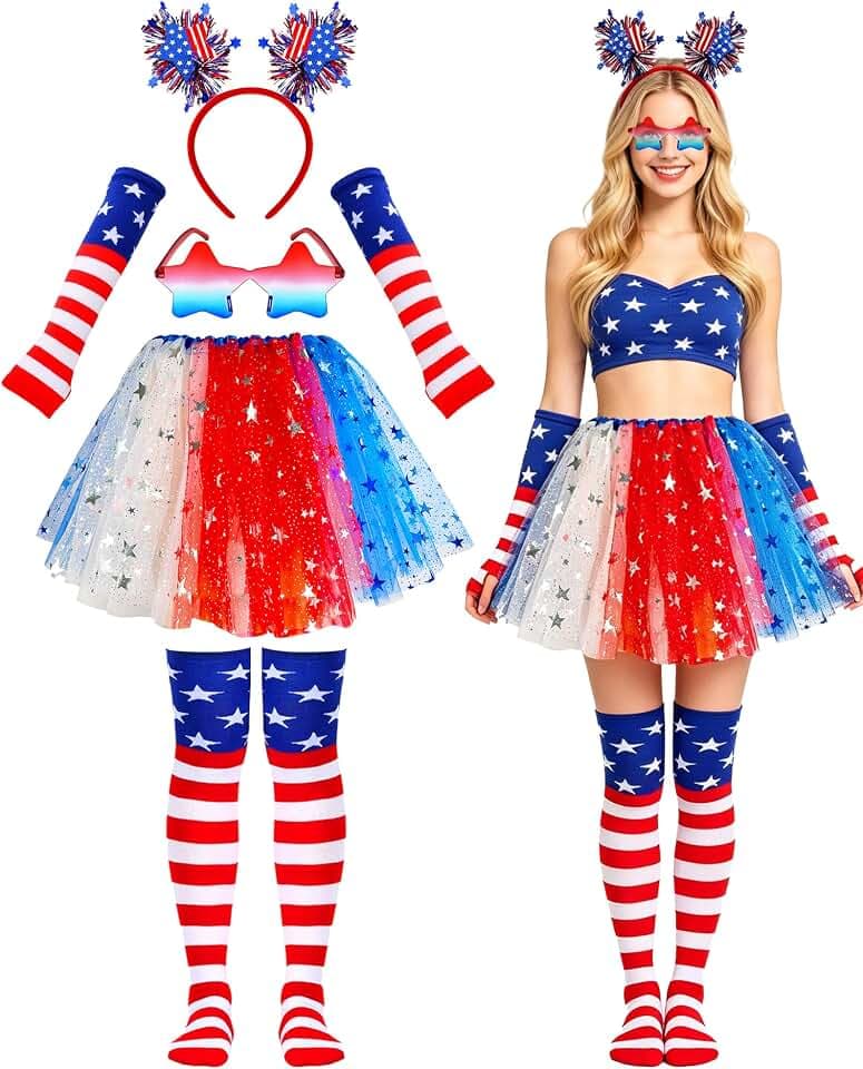 4th of July Tutu Set Patriotic Costume Women Independence Day