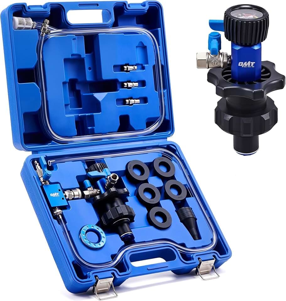 OMT Coolant Vacuum Refill Kit, Radiator Fill Tool With Dual-Movement Gauge