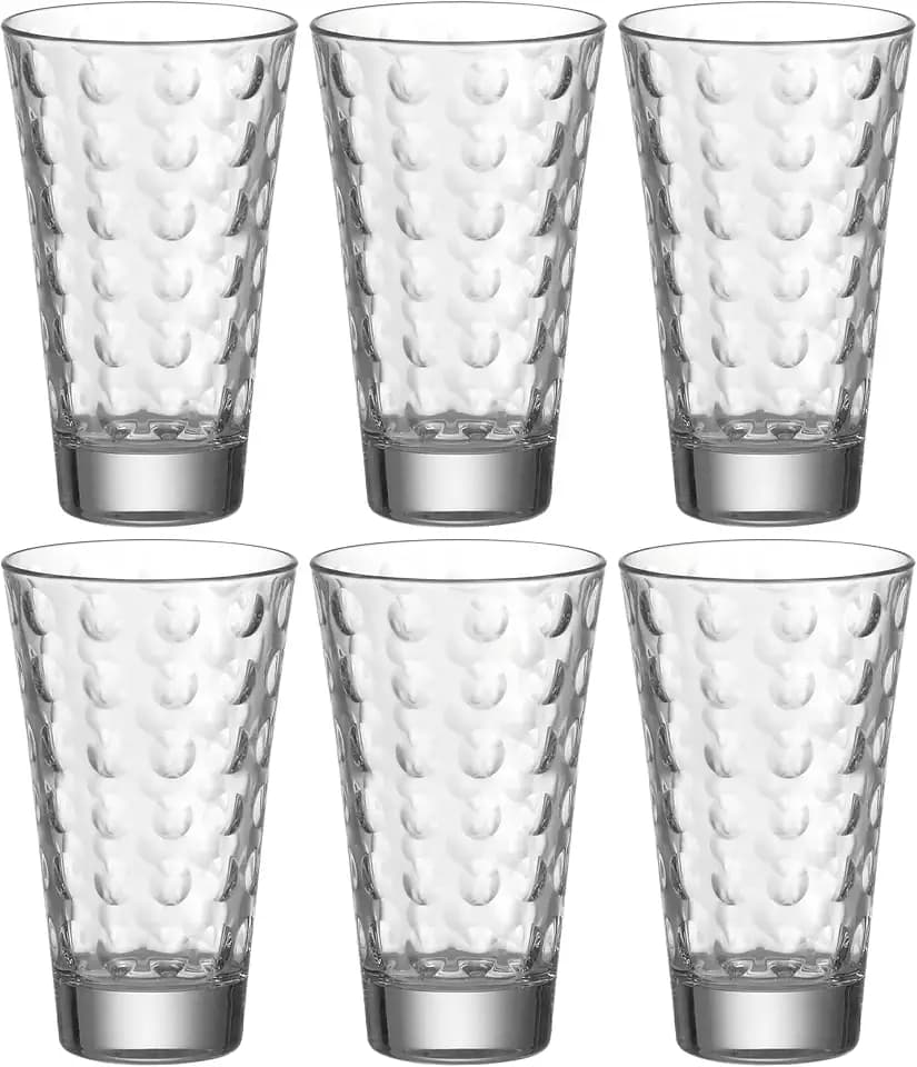 LEONARDO HOME Trinkglas Optic, Set mit Innenrelief, Trink-Gläser in konischer Form, 300-ml Füllvolumen, 6-teilig, 012684, Klar, 6 Stück (1er Pack), 6