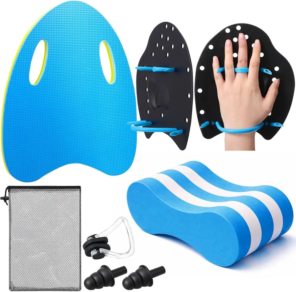 1 Set Swim Training Kit Kickboard Paddles Buoy