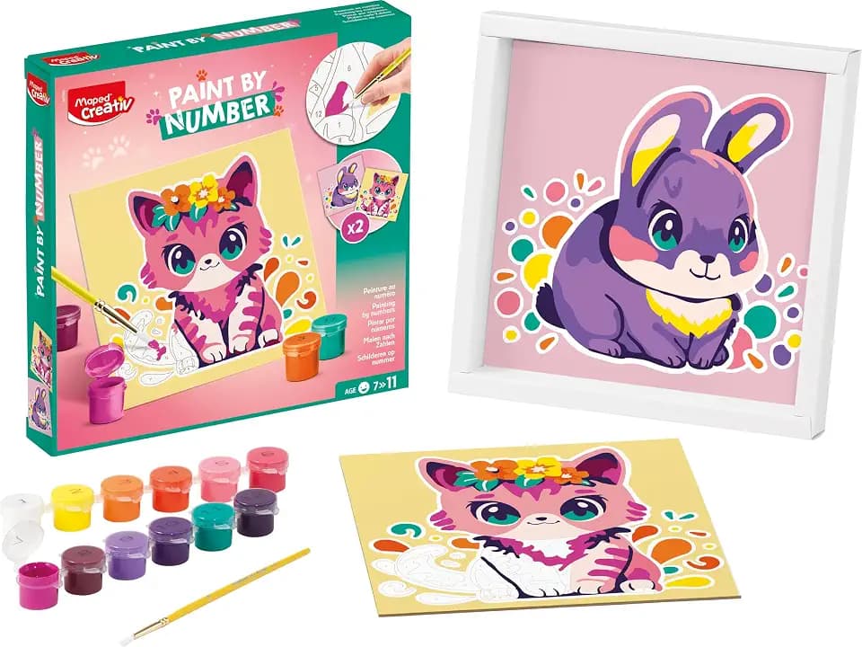 Maped CREATIV - Kreativ-Set Malen nach Zahlen - Katze + Hase