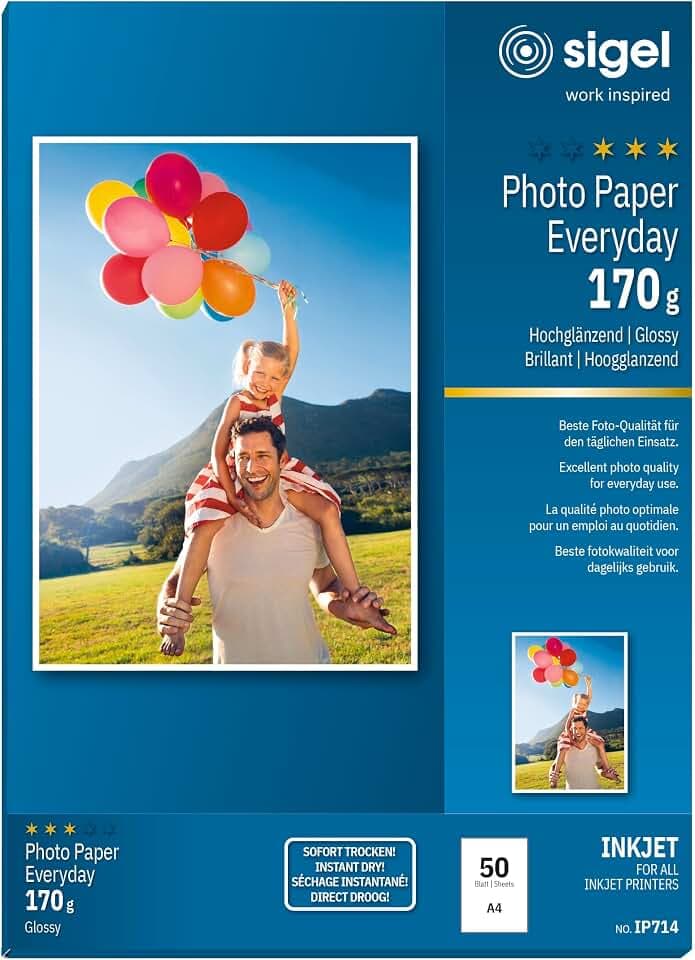 SIGEL InkJet Fotopapier A4 170 g hochglänzend 50 Blatt