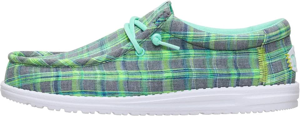 HEYDUDE Men's Wally Summer Plaid Slip On Loafer | Textile Upper