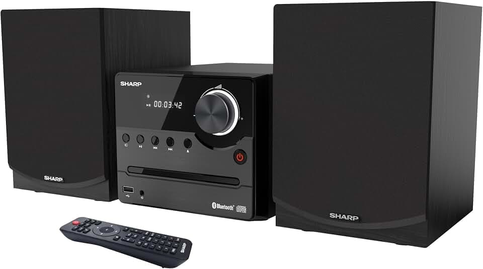 SHARP XLB512BK Mikrosoundsystem 45W (UKW/FM-Radio, Bluetooth, USB, CD, MP3), schwarz