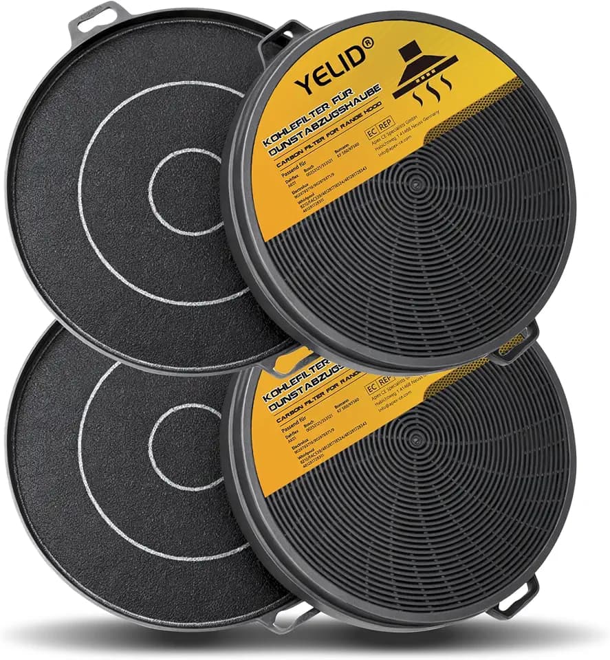 4 Aktivkohlefilter Dunstabzugshauben für Dehflex AK01 Bomann KF 560 KF560, 210 mm Kohlefilter für Dunstabzugshauben Bosch 00353121/353121 Electrolux 9029793719 Whirlpool B210