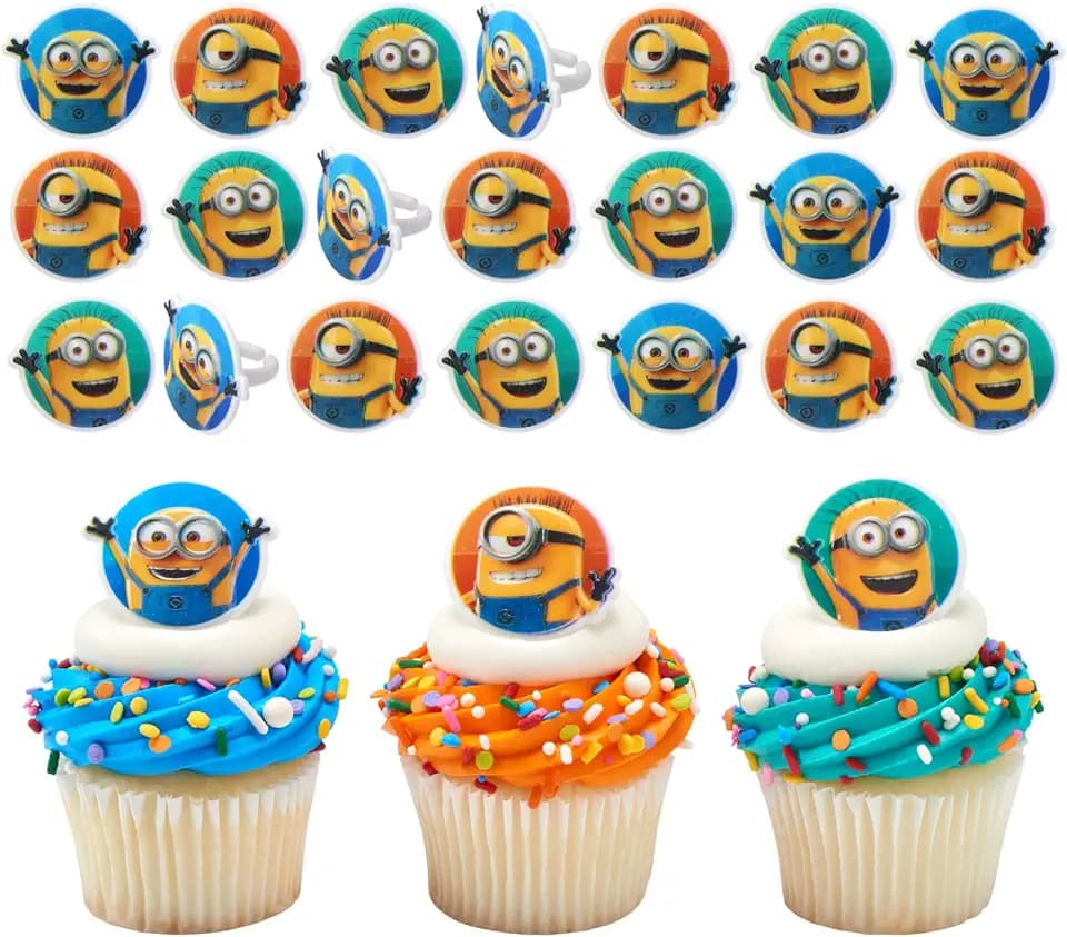 Despicable Me™ Minions Cupcake Decoration Toppers | 24 Pack Cake Rings